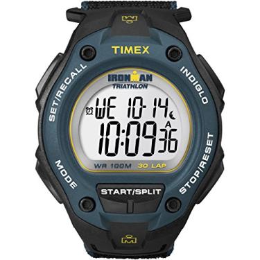 Imagem de Timex T5K413 Ironman Classic 30 masculino grande, Preto/azul, 43 mm., Relógio de quartzo, cronógrafo