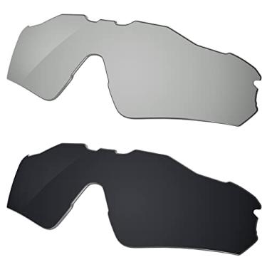 Imagem de Galvanic Lentes de substituição para óculos de sol Oakley Radar EV Path OO9208 – cromadas + pretas polarizadas – Pacote combo
