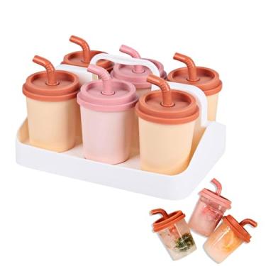Imagem de Moldes de picolé de plástico para crianças, forma de chá de leite, máquina de picolé de gelo congelado caseiro, livre de BPA, máquina de picolé DIY reutilizável, moldes de sorvete de liberação fácil