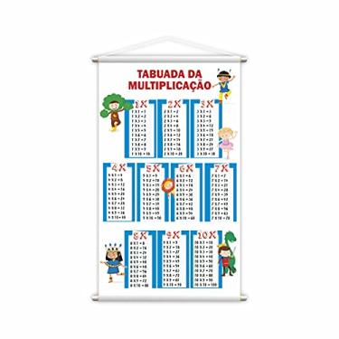 Imagem de Banner Pedagógico Escolar Tabuada da Multiplicação 80x50cm