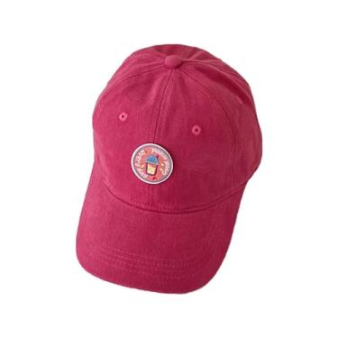 Imagem de Boné clássico de algodão masculino feminino boné de beisebol masculino para mulheres boné de beisebol para homens com logotipo de filhote fofo, Vermelho rosa, G
