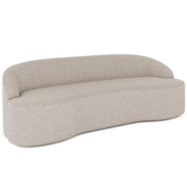 Imagem de Sofá 4 Lugares Curvo Sala de Estar Living Lótus D02 Linho Bege 280 cm D-463 - Lyam