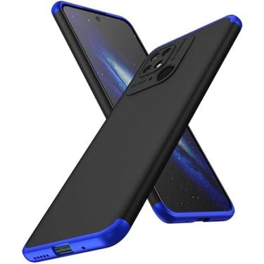 Imagem de LEMAXELERS Capa para Redmi 10C. Capa para Redmi 10 Ultra Fina de Corpo Inteiro Premium Fina à Prova de Choque Plástico Rígido Anti-Riscos para Xiaomi Redmi 10C / Redmi 10. 3 em 1 Preto Azul AR