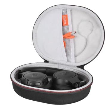 Imagem de ZUJFPL Capa rígida de EVA para JBL Live 770NC/670NC/660NC/650BT/460NC/400BT/500BT e JBL Tune 770NC/710BT/720BT/700BT/750BT/520BT/510BT/760NC/660NC/500/E40. Fone de ouvido sem fio 5BT (cinza)