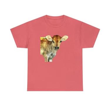 Imagem de Camiseta unissex de algodão pesado Jersey Calf, Seda coral, XXG