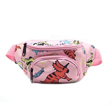 Imagem de Pochete infantil de dinossauro fofo, bolsa de cintura pequena, bolsa transversal para cinto para meninas e meninos, Rosa G, one size