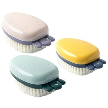 Imagem de 3 peças escova de sapato de cenoura escova de limpeza de sapato escova de roupas escova pequena escova de tênis escova de lavanderia escova de limpeza de sapato escova de roupas escova de sapato limpa