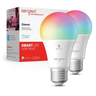 Imagem de Sengled B11-N1EW2P Lâmpada inteligente de malha Bluetooth BLE A19 60W multicolorida, pacote com 2, 2 unidades