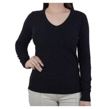 Imagem de Blusa Feminina Facinelli By Mooncity Tricot Preta - 651089-Feminino