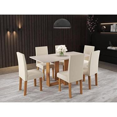 Imagem de Conjunto Sala de Jantar com 6 Cadeiras Vênus Hill Viero Mel/blonde/amêndoa