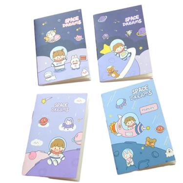Imagem de Joucien Mini bloco de notas de desenho animado alunos aprendem papelaria cadernos - Astronomia - 4 livros