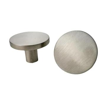 Imagem de Puxadores de armário de liga de zinco sólido, puxadores de armário, banheiro, cozinha, corredor, roupas, ganchos de parede, botões de móveis, prata escovada, um