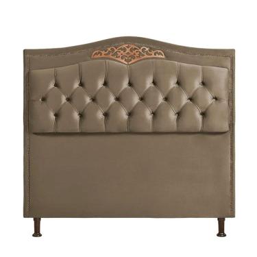 Imagem de Cabeceira Holanda 195cm King Size Estofada Veludo Star Confort Marrom Castor