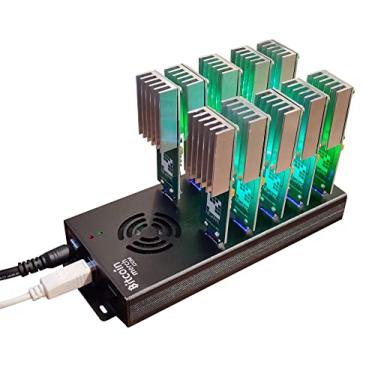 Imagem de BitcoinMerch.com - Hub USB de 10 portas 120W alimentado por USB 2.0 Hub de carregamento 12V 10A PSU para NewpPac, Antminer, Moonlander
