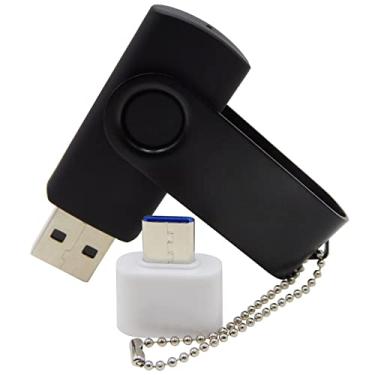 Imagem de Pen Drive USB de 512 MB Pen Drive Pen Drive com transformador tipo C e OTG para presentes de alunos (preto)