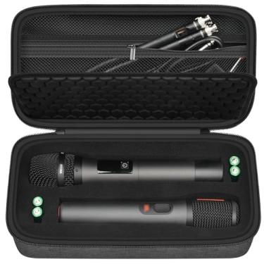 Imagem de Capa de microfone sem fio para sistema JBL sem fio de dois microfones para JBL Partybox DIY – Capa de microfone tamanho cabe de microfone duplo portátil de 8,25 a 10,5 polegadas, receptores, cabo de