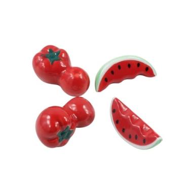 Imagem de Bonito descanso de pauzinhos de cerâmica melancia/tomate suporte criativo para colher suporte de garfo de faca para cozinha, restaurante, hotel, decoração de casa