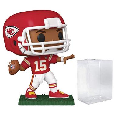 Imagem de POP Futebol: Chiefs - Patrick Mahomes II (uniforme doméstico com capacete) boneco de vinil Funko (com capa protetora de caixa compatível), multicolorido, 9,5 cm