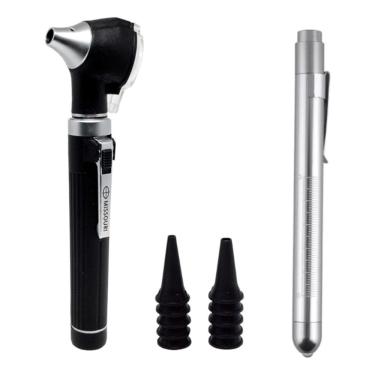 Imagem de Otoscópio Medico De Led + Lanterna Clinica + Estojo + Pilhas