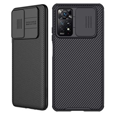 Imagem de WVOZWWO Capa para Xiaomi Redmi Note 11 Pro 5G/4G, capa protetora fina com protetor de câmera PC rígido TPU capa de telefone fina antiarranhões para Xiaomi Redmi Note 11 Pro (6,67") (preto)