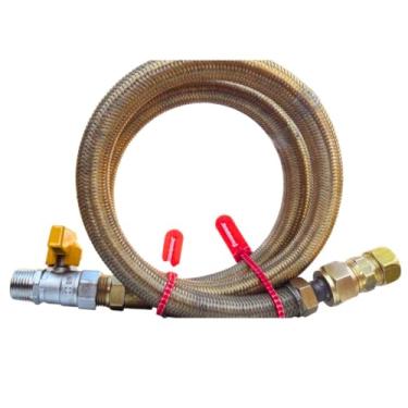 Imagem de kit mangueira de 1m + adaptador + registro 1k para fogão gas GLP