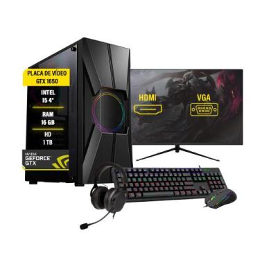 Imagem de Pc Gamer i5 GTX 1650 Memória 16Gb SSD 240GB HD1Tb Monitor 27 - AMORIM 