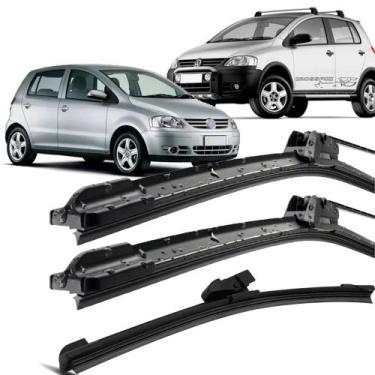 Imagem de Kit Palheta Silicone Limpador Parabrisa 22" 15" 12E" Vw Fox 2004 À 200