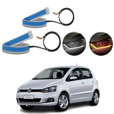 Imagem de Kit Fitas Led DRL Farol + Seta 12v 45cm Fox 2015 2016 2017 - Light Str