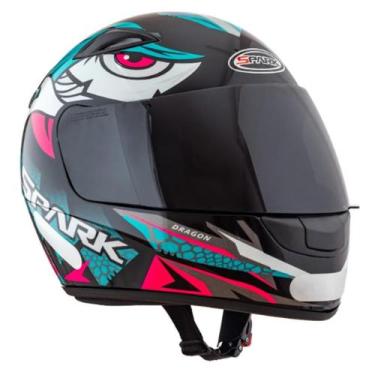 Imagem de Capacete Ebf Spark Spider Preto Tiffany Mais Viseira Camaleão ou Fumê,