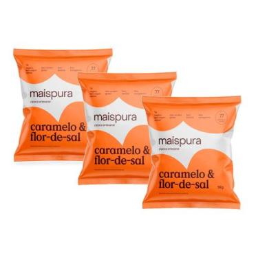 Imagem de Kit 3 Pipoca Artesanal Mais Pura Sabor Caramelo e Flor de Sal 50g