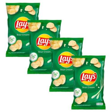 Imagem de Kit 4 Batata Lays Sour Cream com 135g