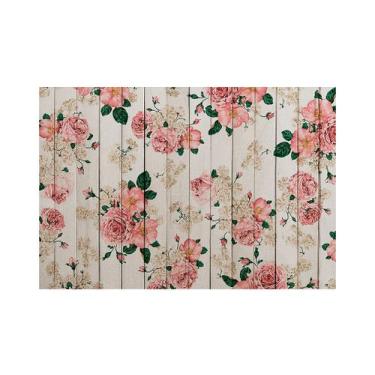 Imagem de Fundo Fotográfico 2,20 x 1,50 - Efeito Madeira com Flores Pintadas 116