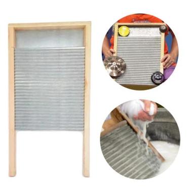Imagem de Kit 2 Esfregadeira Tabua Lavar Roupas em Zinco Retrô Vintage Washboard