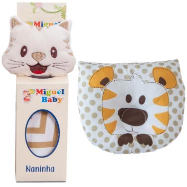 Imagem de Kit Travesseiro Apoio de Cabeça Bebe Infantil + Naninha Prendedor de C