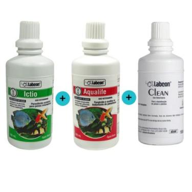 Imagem de Kit 1 Labcon Ictio 100ml + 1 Labcon Aqualife100ml + 1 Labcon Clean 100