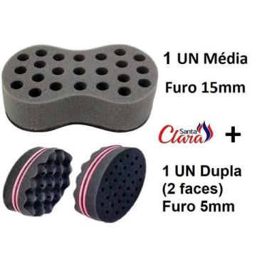 Imagem de Esponja Twist 01 Média + 01 Dupla Afro Nudred Cabelo - Santa Clara