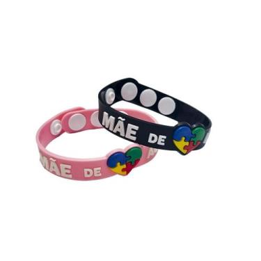 Imagem de pulseiras identificação autismo 22cm pai e mãe de autista com regulage