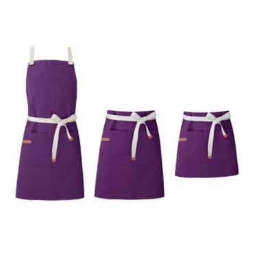 Imagem de Avental Roxo Açai Cintura Algodao Cafeteria Sorveteria 3un - CASACHA