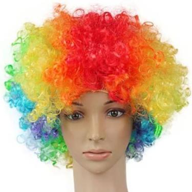 Imagem de 3X Peruca Palhaço Colorida Festa Fantasia Cosplay Carnaval