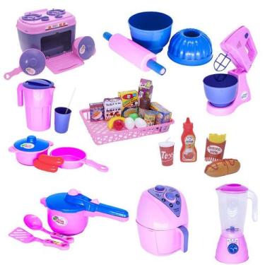 Imagem de Kit Brinquedo Cozinha Menina Eletro Panela Comida Forma 35pç - Altimar