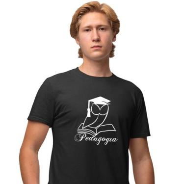 Imagem de Camisa Camiseta Masculina Estampada Pedagogia Coruja 100% Algodão Fio 