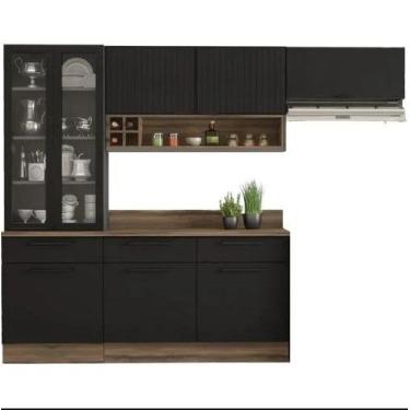 Imagem de Cozinha Exclusive Completa 5 Peças 8 Portas 3 Gavetas com Vidro Itatia