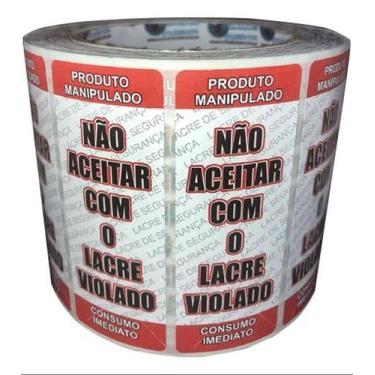 Imagem de Etiqueta Adesiva Lacre Segurança Delivery Food Alimentos - 3,5x9 cm - 