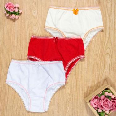 Imagem de Kit Calcinha 3 Peças Infantil Veste Até 14 Sortidas - VOLLE FASHION, V