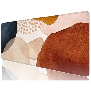 Imagem de Niniubye Tapete de mesa, tapete de mouse grande, tapete de mouse 32" x 12" 2GG, mousepad de jogos estendido, tapete de mesa de decoração de mesa, bonito masculino feminino suprimentos de escritório e acessórios, mouse pad GG para laptop e teclado, arte abstrata