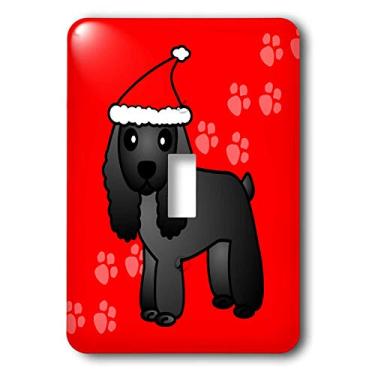 Imagem de 3dRose lsp_15353_1"Cocker Spaniel fundo de pata vermelha com chapéu de Papai Noel