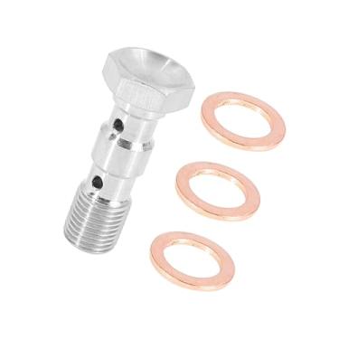 Imagem de Motoforti 1 conjunto M10x1.0 rosca métrica parafuso duplo banjo adaptador de encaixe de freio com arruelas para motocicleta carro de longa duração