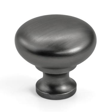 Imagem de HESTIA HARDWARE 10 maçanetas redondas de zinco de estanho de diâmetro de 3,5 cm de diâmetro para cozinha, banheiro, armário, cômoda, armário (Z1.10.B)