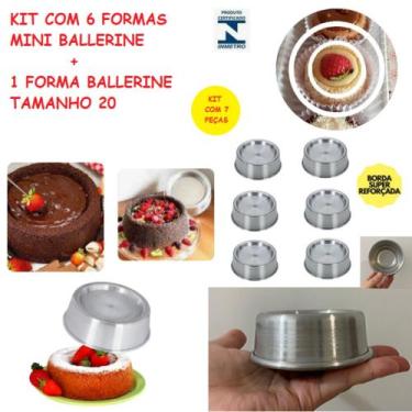 Imagem de Kit 7 Ballerine Com 6 Mini Forma Ballerine + 1 Forma Ballerine Redonda