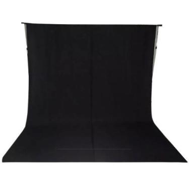 Imagem de Tecido 2X3 Preto Fundo Infinito Fotográfico 15 Presilhas - Full Vendas